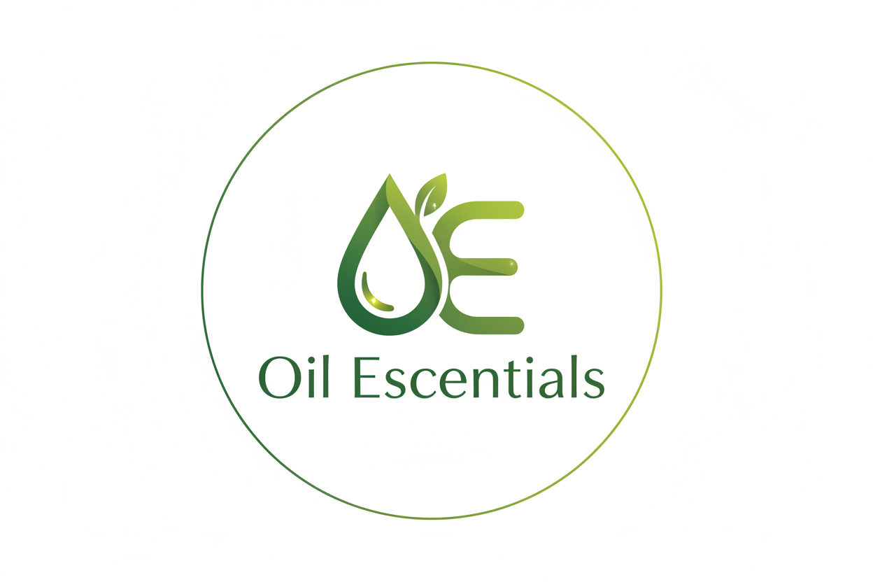 Produce a clean logo for me, green, with the letters “OE” for Oil Escentials. Mind the spelling.